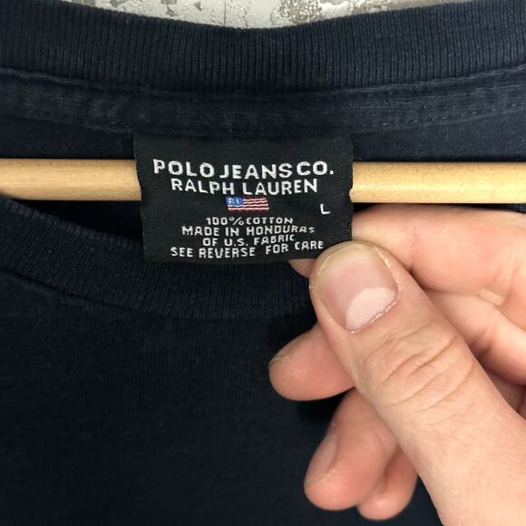 Vintage Polo Ralph lauren Polo Jeans Shirt Y2K Print Long Sleeve - Picture 7 of 8